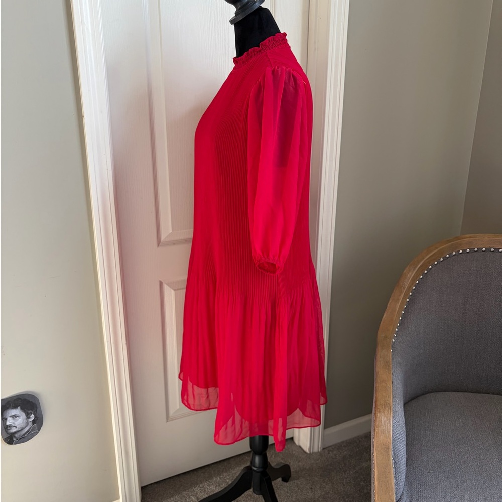 Nanette Lepore Vibrant Red Long Sleeve Dress - Picture 2 of 7